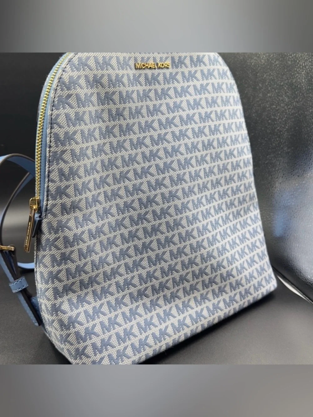 Michael Kors Blue and White MK Logo Cindy Backpack NFS - Picture 4 of 5